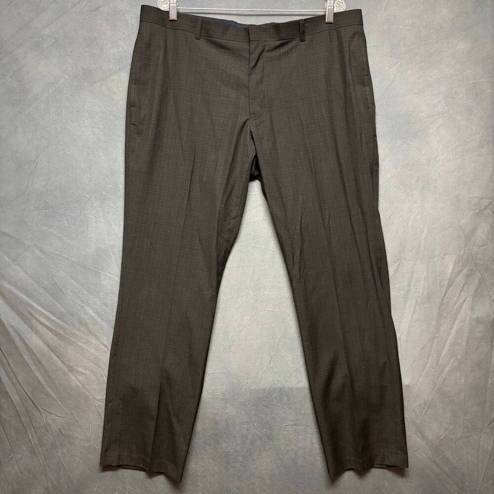 INC Mens Plaid Trousers Slim Fit Milan 38x32 Dress Pants Suit Work Office Preppy